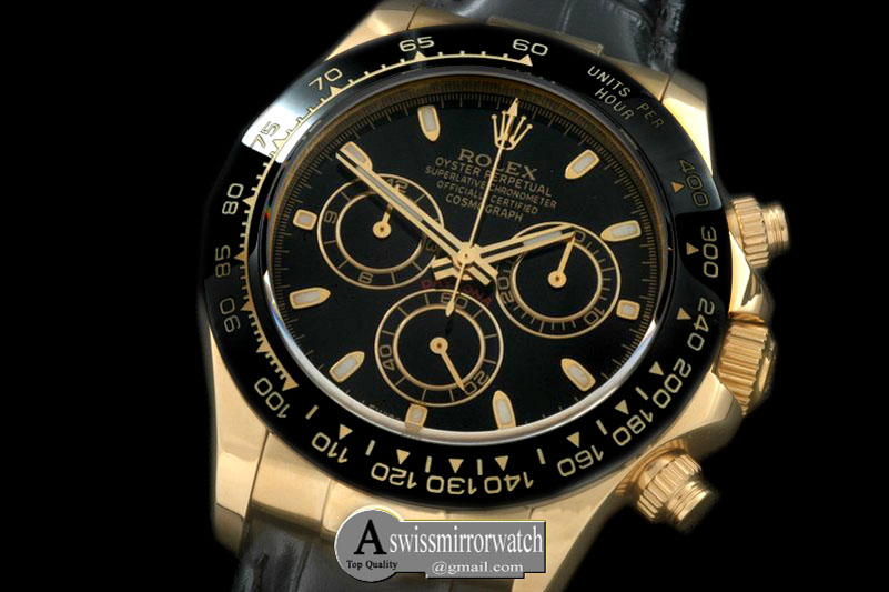 Rolex Daytona Daytona 116528 YG/LE Black Stk A-7750 Sec@6