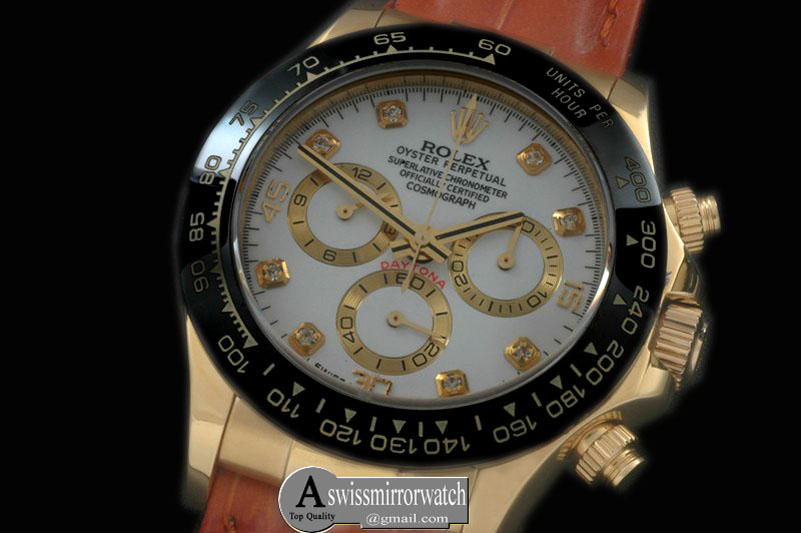 Rolex Daytona 116528 YG/LE White Diam A-7750 Sec@6