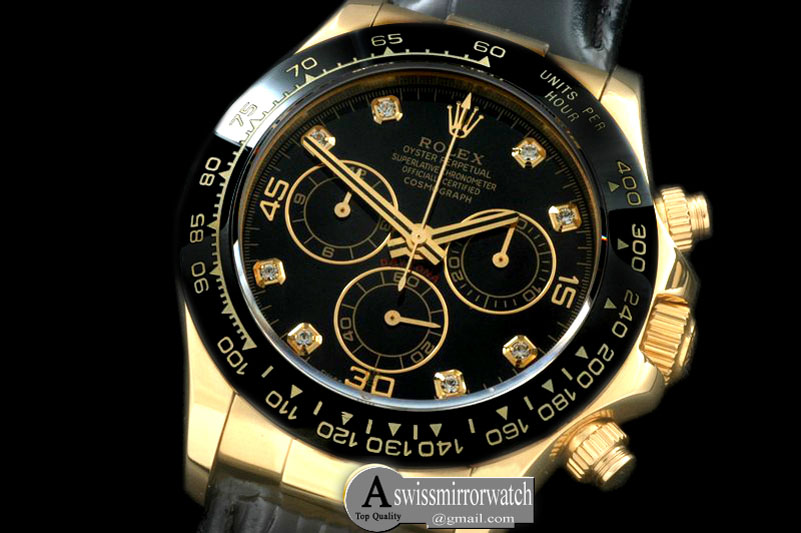 Rolex Daytona 116528 YG/LE Black Diam A-7750 Sec@6