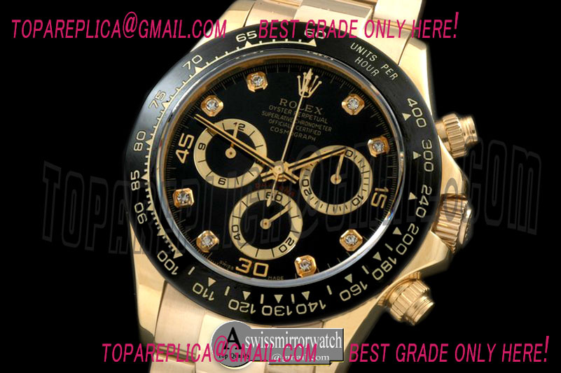 Rolex Daytona 116528 YG/YG Black Diam A-7750 Sec@6