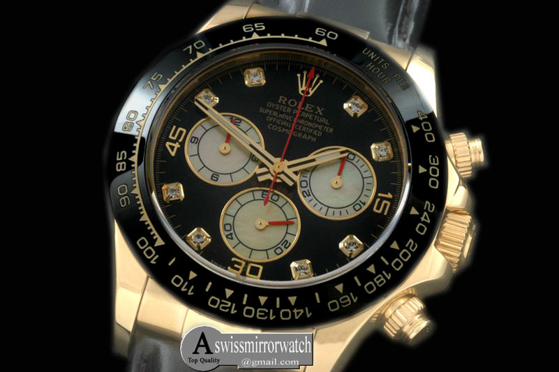 Rolex Daytona 116528 YG/LE Black Diam A-7750 Sec@6