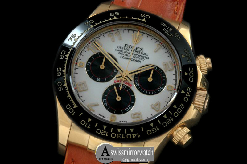Rolex Daytona 116528 YG/LE White Num A-7750 Sec@6