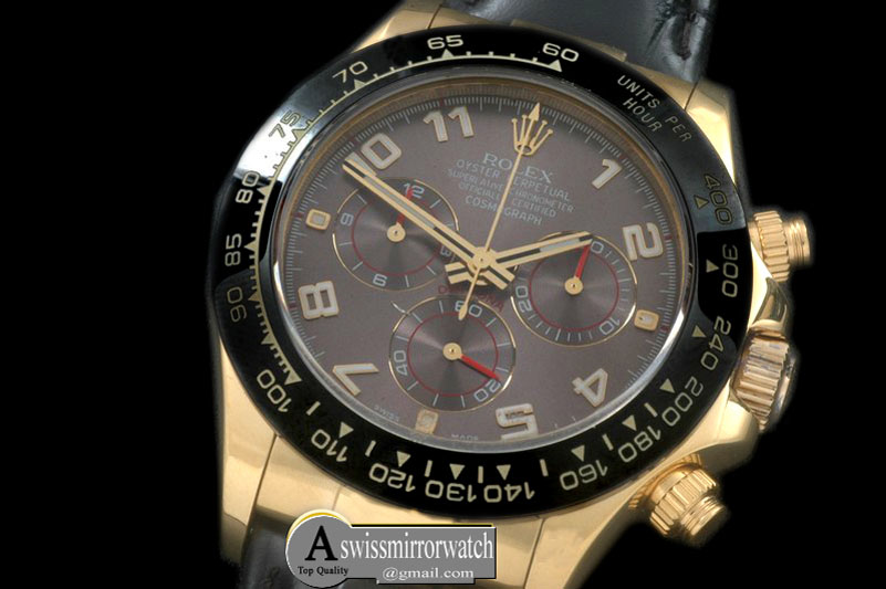 Rolex Daytona 116528 YG/LE Grey Num A-7750 Sec@6