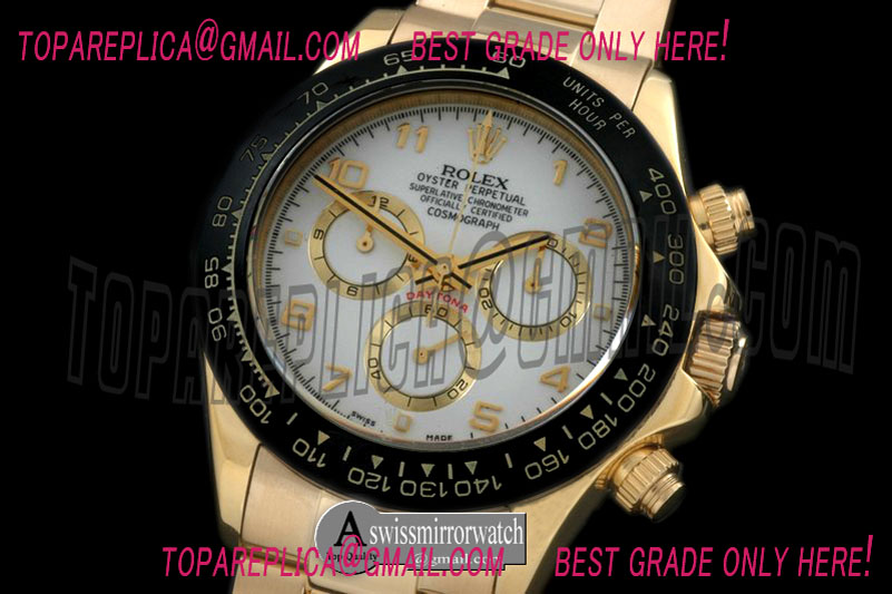 Rolex Daytona 116528 YG/YG White Num A-7750 Sec@6