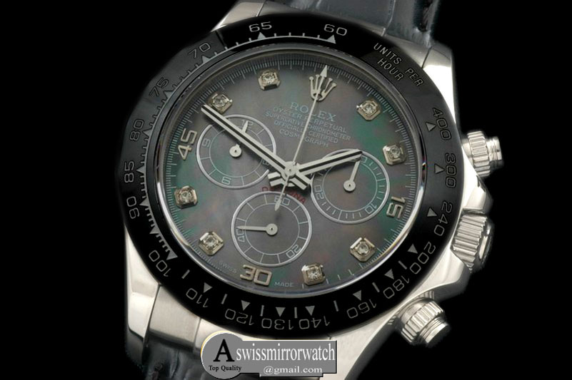 Rolex Daytona 116519 SS/CER/LE MOP Green Diamond A-7750