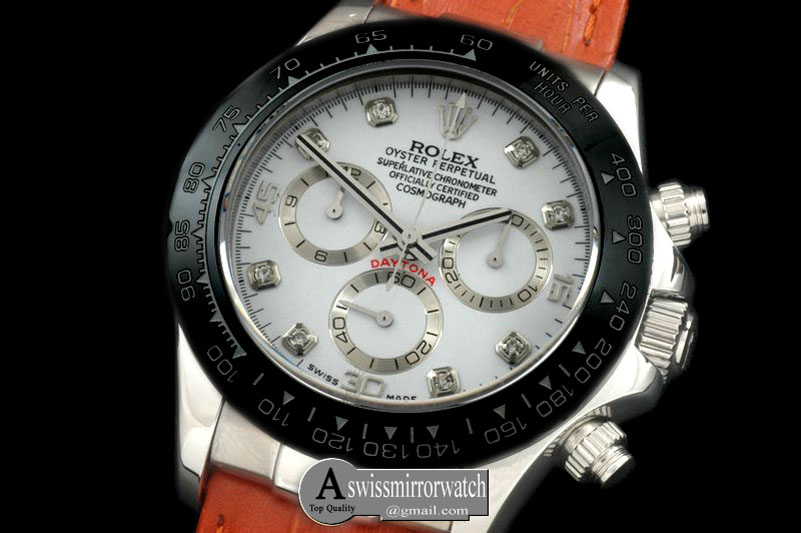 Rolex Daytona 116519 SS/CER/LE White Diam A-7750 Sec@6