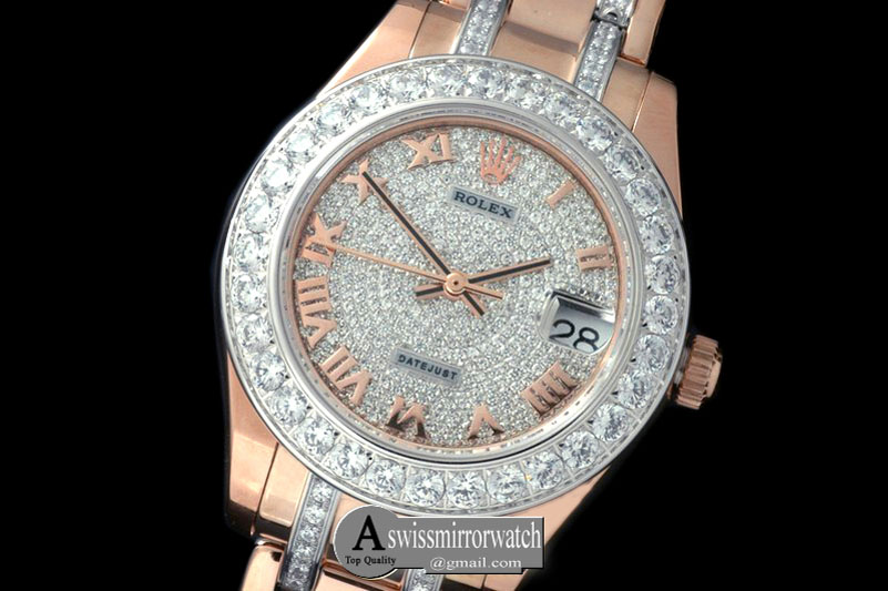 Rolex Diam Bez RG Diamond/Roman Asian Eta 2824