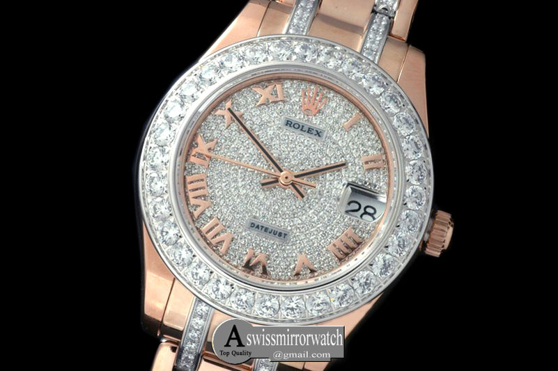 Rolex Diam Bez RG Diamond/Roman Asian 2813