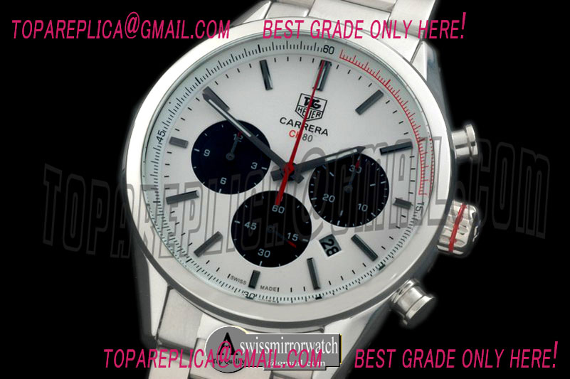 Tag Heuer Carrera CH 80Anni Chrono SS/SS White/Red Jap OS20