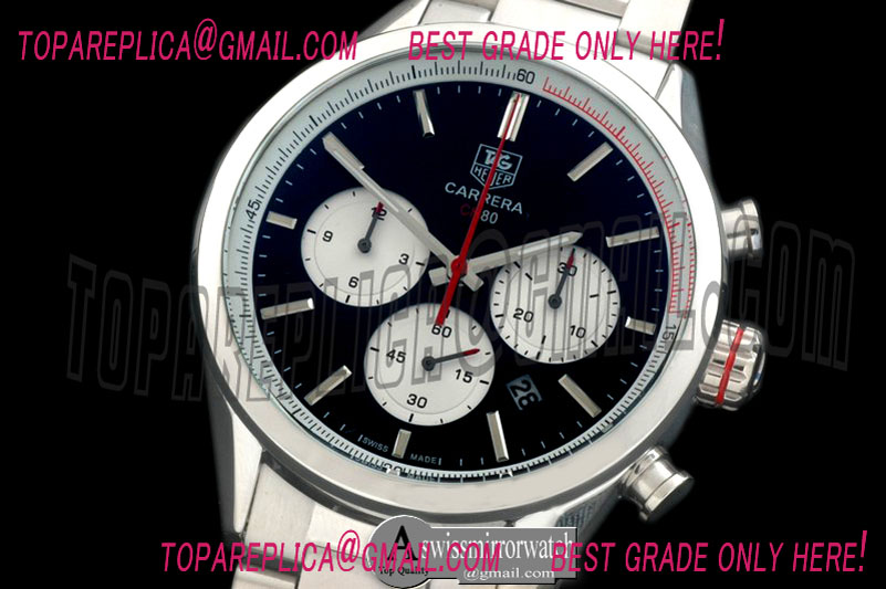 Tag Heuer Carrera CH 80Anni Chrono SS/SS Black/Red Jap OS20