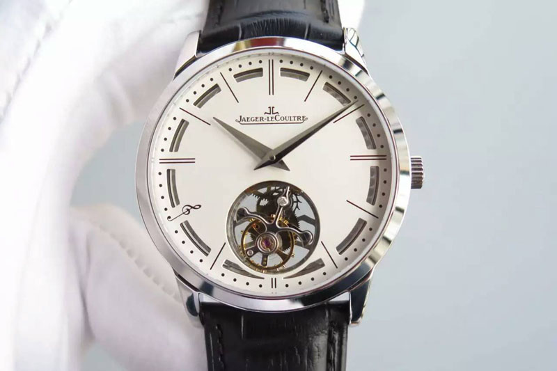 Vacheron Constantin Master Ultra Thin Tourbillon SS White Dial on Black Leather Strap