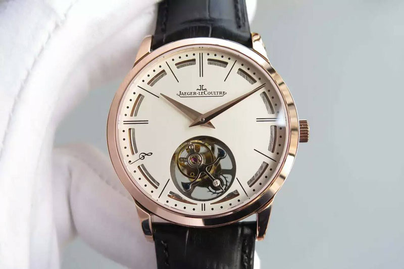 Vacheron Constantin Master Ultra Thin Tourbillon RG White Dial on Black Leather Strap