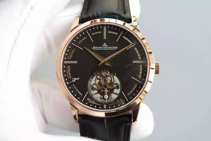 Vacheron Constantin Master Ultra Thin Tourbillon RG Black Dial on Black Leather Strap