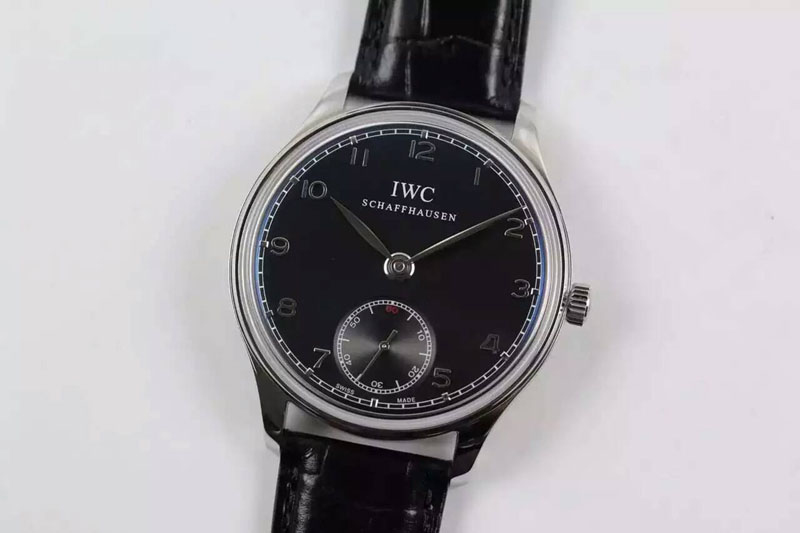 IWC Portuguese IW545407 ZF 1:1 Best Edition Black Dial on Black Leather Strap A6498