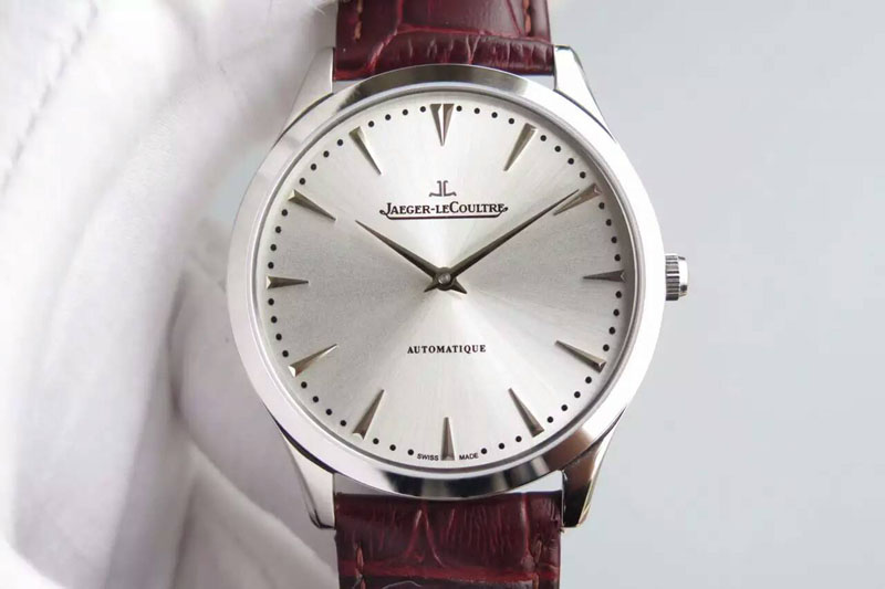 Jaeger-LeCoultre Master Ultra Thin SS Silver Dial on Brown Leather Strap A898
