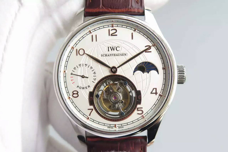 IWC Tourbillon Moonphase/Power Reserve SS/LE Gold Marker White Dial