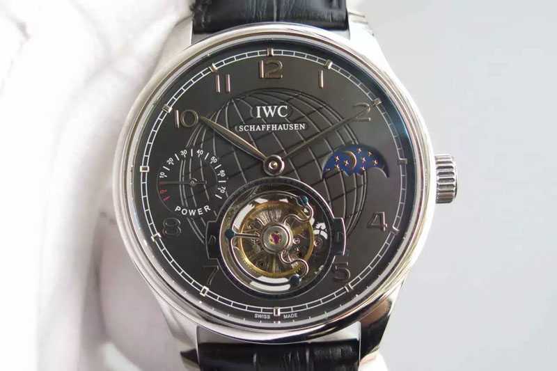 IWC Tourbillon Moonphase/Power Reserve SS/LE SS Marker Black Dial