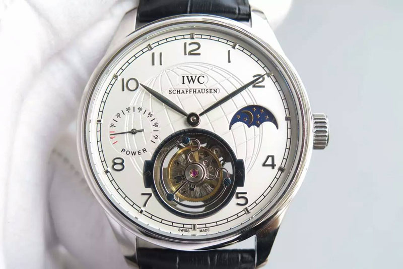 IWC Tourbillon Moonphase/Power Reserve SS/LE SS Marker White Dial