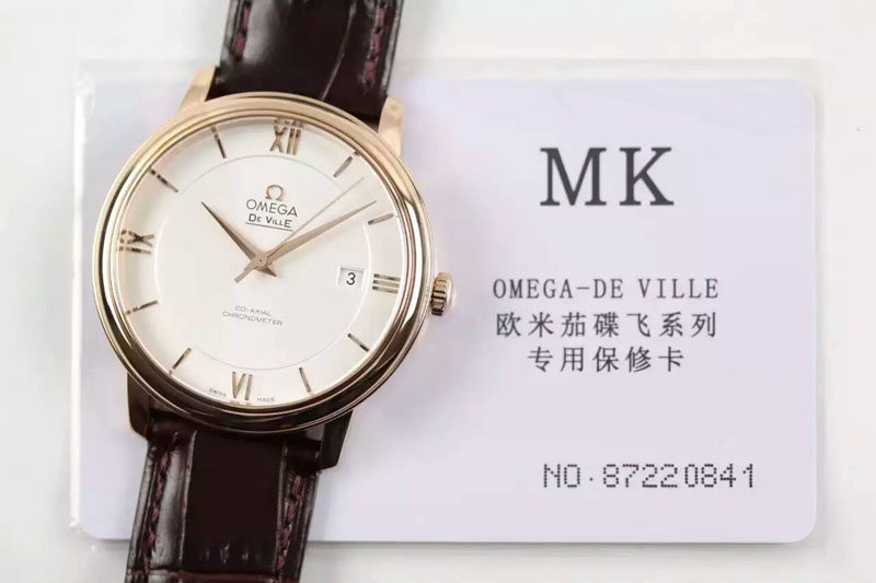 Omega De Ville MK 1:1 Best Edition RG Silver Dial on Brown Leather Strap A2500