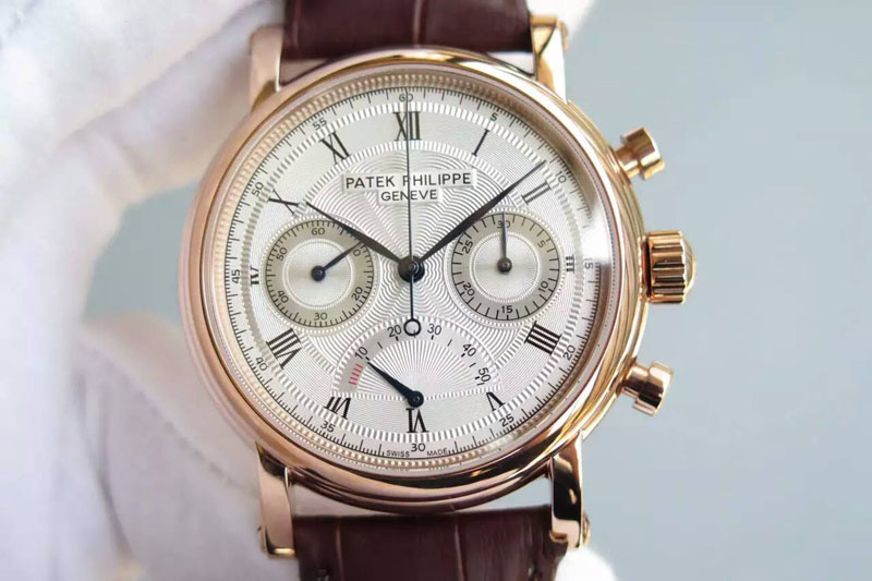 Patek Philippe Calatrava Hand-winding Power Reserve Chronograph RG White Dial