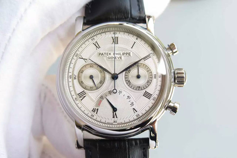Patek Philippe Calatrava Hand-winding Power Reserve Chronograph SS White Dial