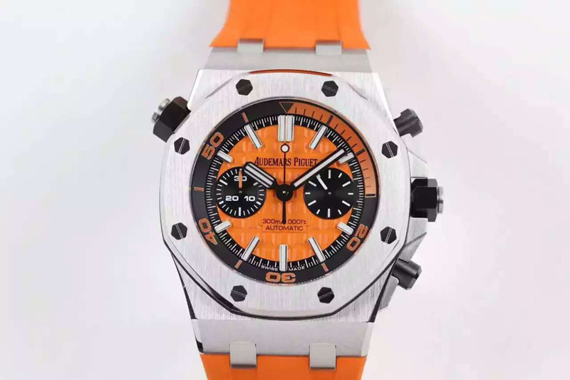 Audemars Piguet Royal Oak Offshore Diver Chronograph Orange JF Best Edition on Orange Rubber Strap A3126