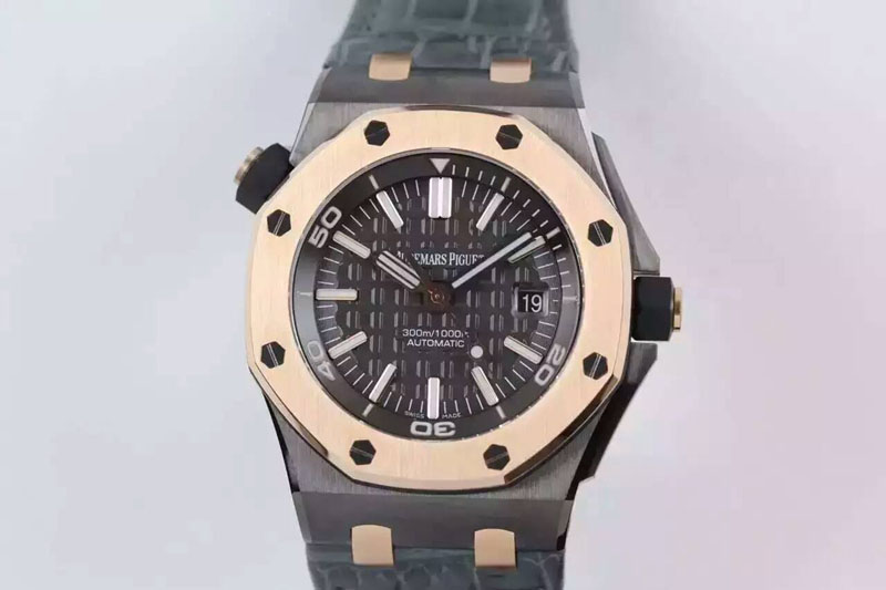 Audemars Piguet QEII CUP 2014 ROYAL OAK OFFSHORE DIVER V2 JF Best Edition On Leather Strap ( Free Gift XS Rubber strap)