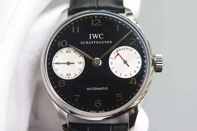 IWC Portuguese Real PR IW5001 YLF 1:1 Best Edition Black/White Dial on Black Leather Strap A52010 V3