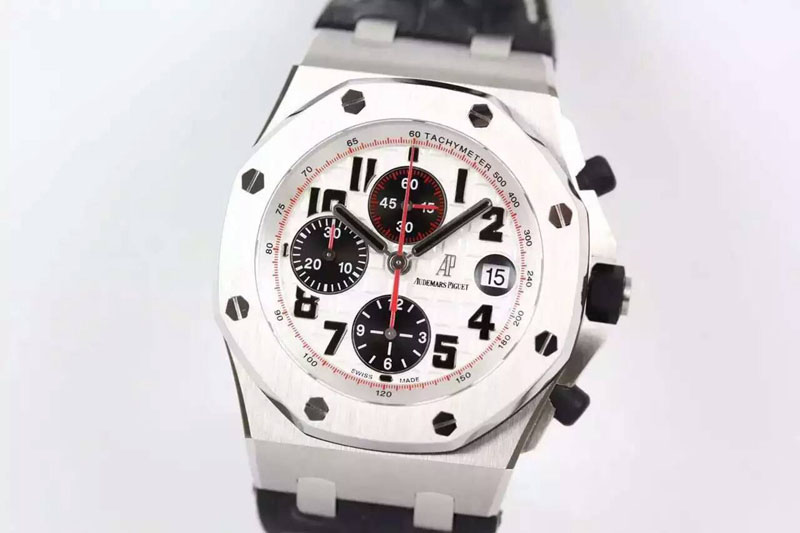Audemars Piguet Royal Oak Offshore JF Ultimate Edition Silver Themes on Black Leather Strap A7750 V2