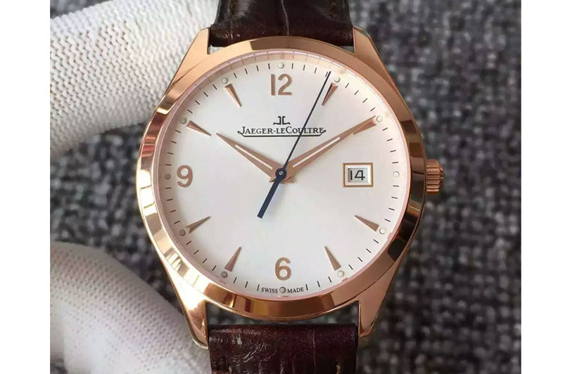 Jaeger-LeCoultre Master Ultra Thin Date RG White Dial Arabic Markers on Brown Leather Strap MIYOTA 9015