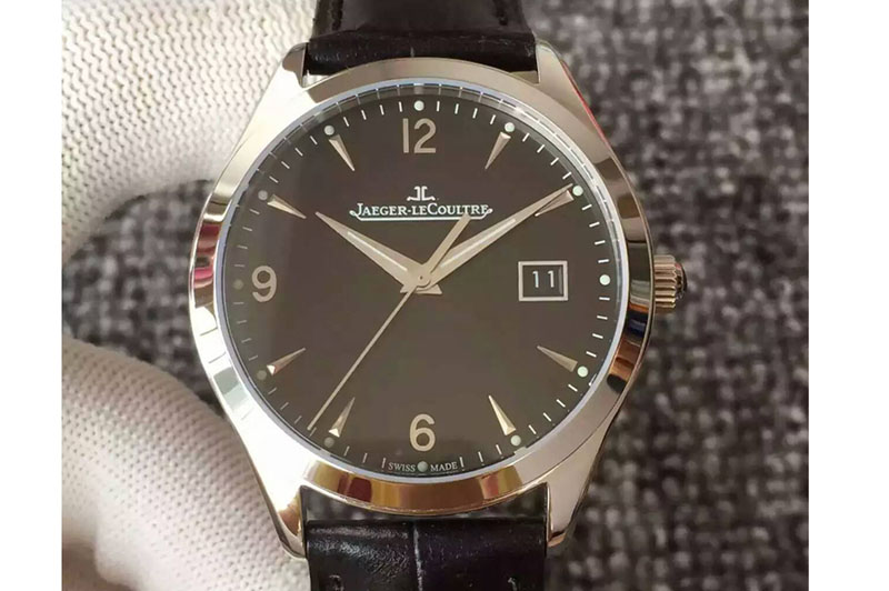 Jaeger-LeCoultre Master Ultra Thin Date SS Black Dial Arabic Markers on Black Leather Strap MIYOTA 9015