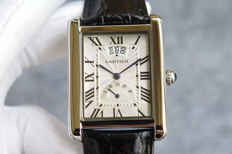 Cartier SS Power Reserve Extra Large Tank Watches A2824
