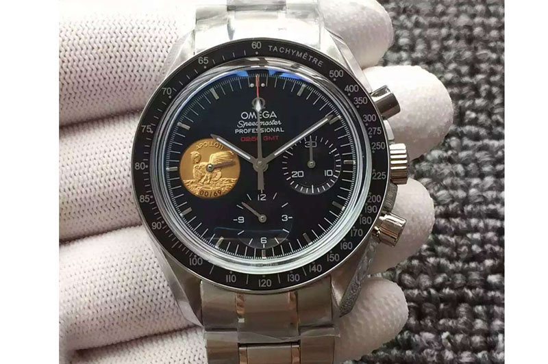 Omega Speedmaster Professional The Moon Watch SS Black Dial on SS Bracelet Manual Winding Chrono Movement