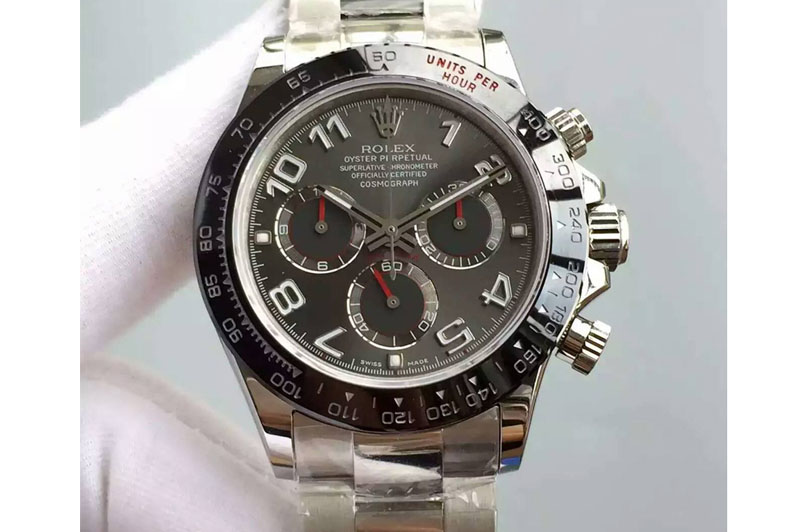 Rolex Daytona 116519 SS/CER/SS Grey Num A4130 Sec@6