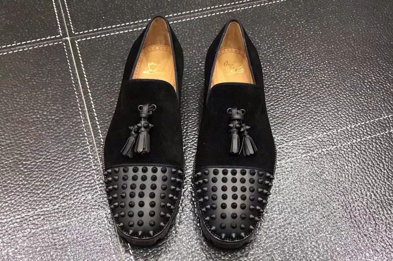 Christian Louboutin 2017 Mens Original Leather Flat And Shoes Black/Black