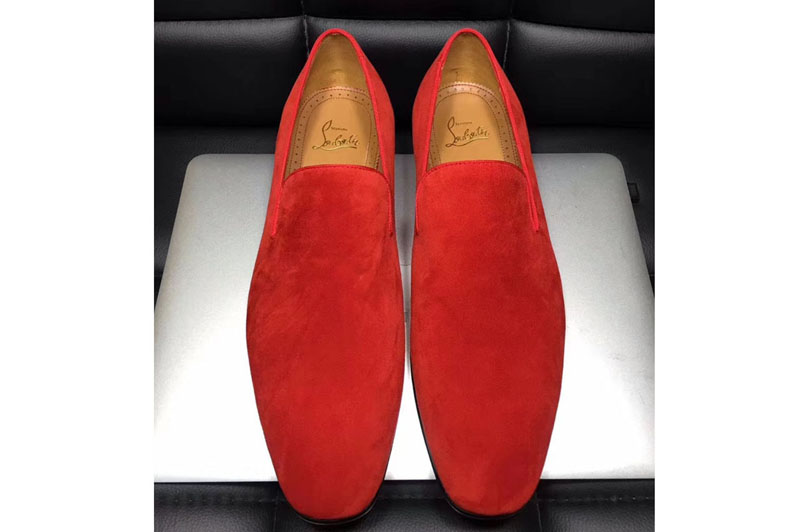 Christian Louboutin 2017 Mens Original Leather Loafer And Shoes Frosting Red