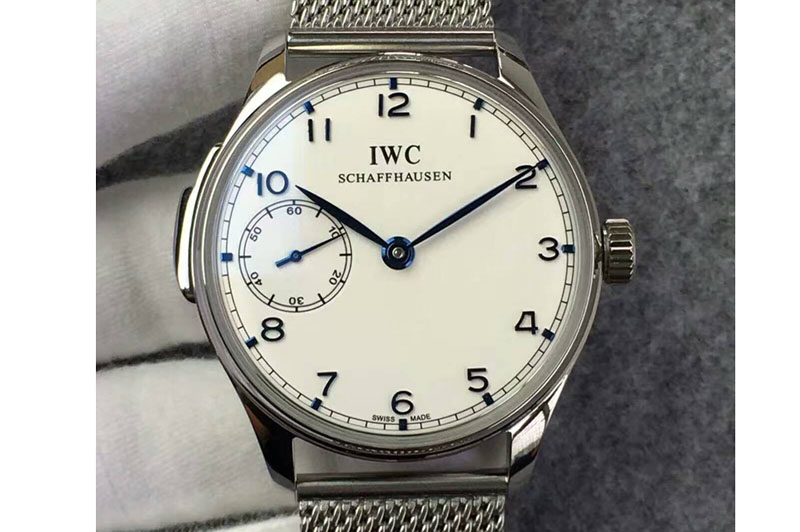 IWC Portuguese SS IW524204 YLF White Dial on SS Mesh Bracelet A95290