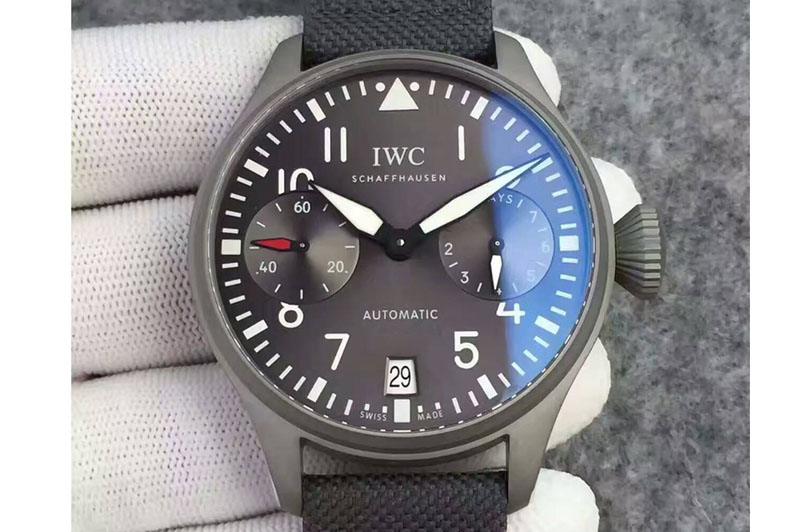 IWC BIG PILOT "PATROUILLE SUISSE" REAL PR SS ZF BEST EDITION GRAY DIAL ON NYLON LEATHER STRAP A51111