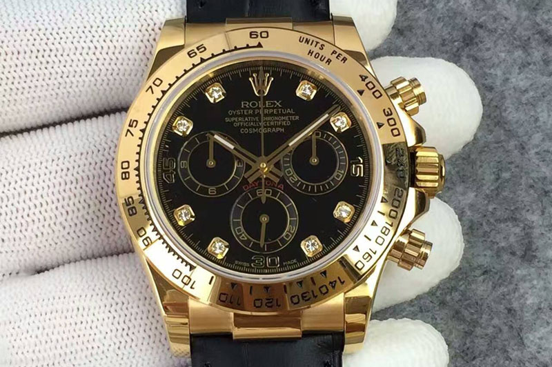Rolex Cosmograph Daytona 116519 YG/LE Black Dail Diamond Marker A4130