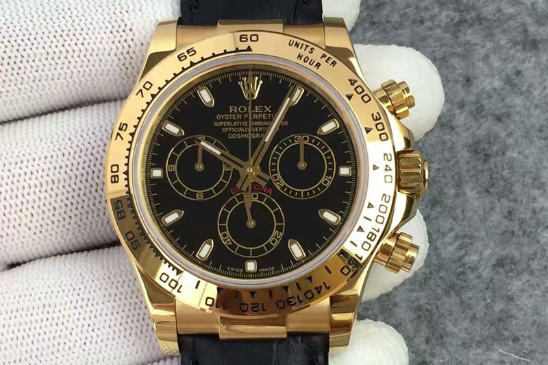 Rolex Cosmograph Daytona 116519 YG/LE Black Dail Stick Marker A4130