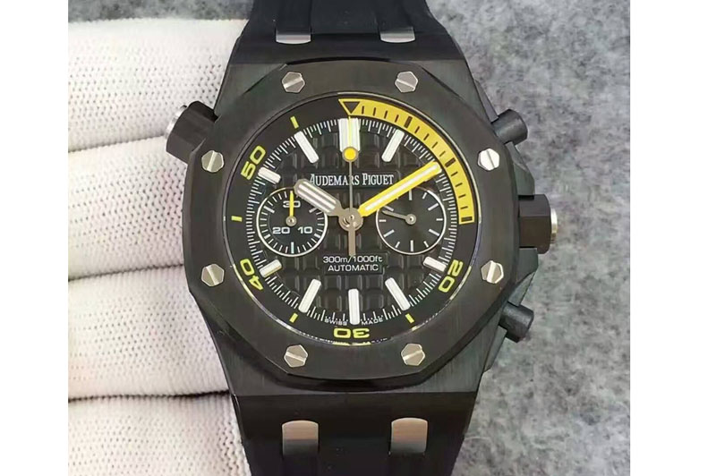 Audemars Piguet Royal Oak Offshore Diver Chronograph JH Yellow Inner Black Dail A3124