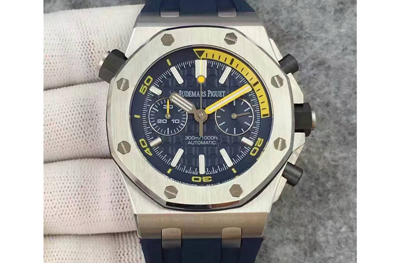 Audemars Piguet Royal Oak Offshore Diver Chronograph JH Blue Dial on Blue Rubber Strap A3124