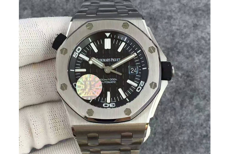 Audemars Piguet Royal Oak Offshore Diver 15710 JF 1:1 Best Edition Black Dial on SS Bracelet A3120
