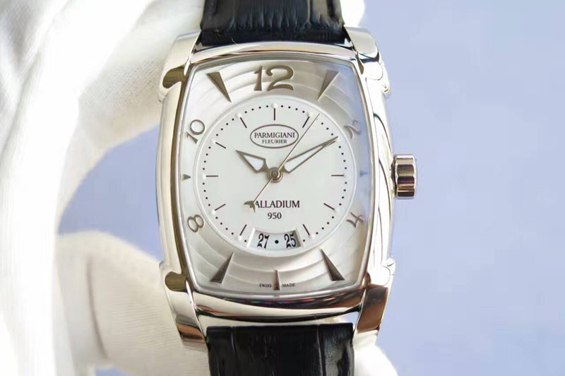 Parmigiani Fleurier Kalpa Grande Big Seconds Hand SS White Dial on Black Leather Strap A331