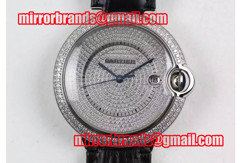 Ballon Bleu de Cartier Full Paved Diamonds Dial SS/LE M9015 Auto Watches