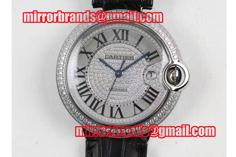 Ballon Bleu de Cartier Full Paved Diamonds Dial SS/LE M9015 Auto Watches