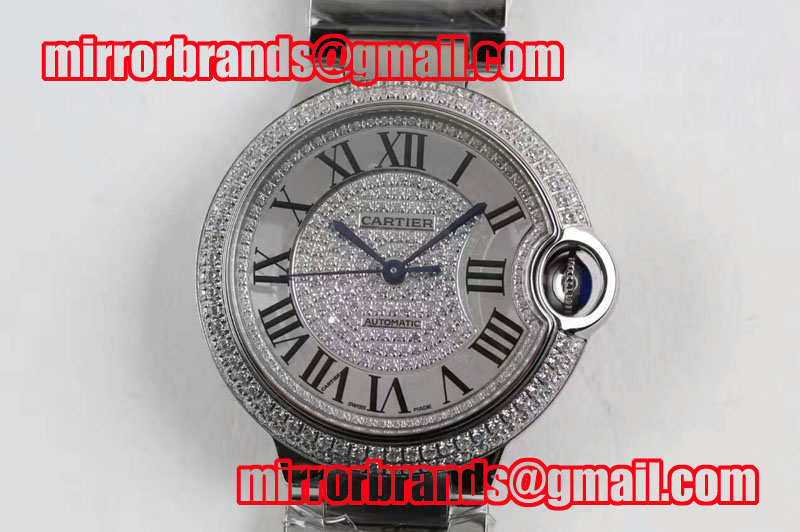 Ballon Bleu de Cartier Full Paved Diamonds Dial SS/SS M9015 Auto Watches