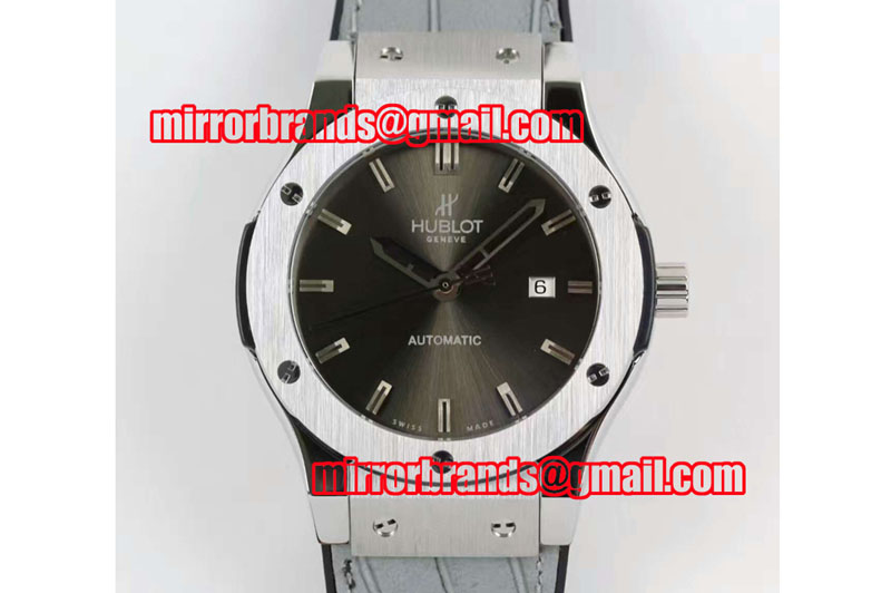 Hublot Classic Fusion 45mm SS Grey Dial on Grey Leather Strap