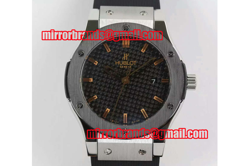 Hublot Big Bang Classic Fusion 45mm SS/PVD CF Dial Black Gummy A2824