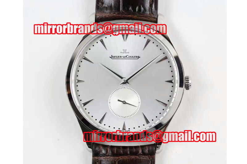 Jaeger-LeCoultre Master Ultra Thin Small Second SS ZF 1:1 Best Edition Black Dial on Black Leather Strap A896